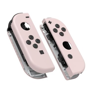 eXtremeRate DIY Replacement Shell Buttons for Nintendo Switch Switch OLED Cherry Blossoms Pink Housing Case with Full Set Button for Joycon Handheld Controller Only the Shell NOT the Joycon