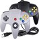 miadore 2 Pack USB Wired N64 Controller Classic N64 PC Gamepad Joystick Controller for Windows PC MAC Linux Raspberry Pi 3 BlackGray