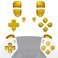 eXtremeRate Replacement Full Set Buttons Compatible with ps5 Edge Controller Chrome Gold Dpad Share Options Home Face Buttons R1 L1 R2 L2 Triggers Compatible with ps5 Edge Controller