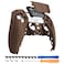 eXtremeRate Wood Grain Soft Touch Touchpad Front Top Shell Compatible with ps5 Controller BDM010 020 030 040 050 DIY Replacement Shell Custom Touch Pad Cover Compatible with ps5 Controller