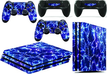 giZmoZ n PS4 Pro Console Electric Storm from Starwars Skin Decal Vinal Sticker 2 Controller Skins Set