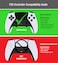 Foamy Lizard Eclipse PS5 Edge Controller Skin Combo Set Dock Compatible Protector Decals AntiSlip Soft Gel Silicone Cover Faceplate Shell Thumb Grips for PlayStation 5 DualSense Edge White