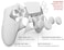 Foamy Lizard Eclipse PS5 Edge Controller Skin Combo Set Dock Compatible Protector Decals AntiSlip Soft Gel Silicone Cover Faceplate Shell Thumb Grips for PlayStation 5 DualSense Edge White