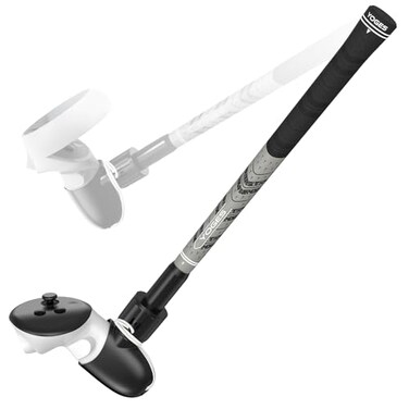 YOGES VR Golf Club Attachment Compatible with Meta Quest 3S Quest 3 Oculus Quest 2 Controller NonSlip VR Golf Handle Grips 90 Degree Keep Tracking for Golf VR Games ONLY for Right Controller