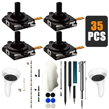 iParto 4 Pack Joystick Replacement for Oculus Quest 2 Controller Thumb Stick Replacement for Meta Quest 2 LeftRight Joystick Analog with ScrewsThumbstick CapsTools