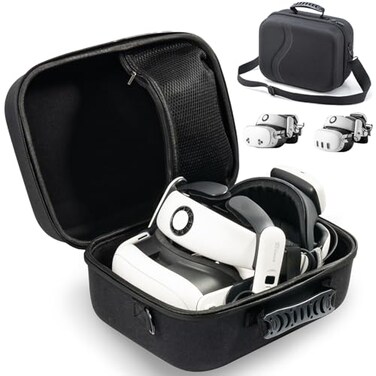 Nargos Carrying Case for Meta Quest 3 3S Travel Bag Compatible with BOBOVR S3 Pro E3 Pro KIWI Design Head Strap Controllers and Other Accessories Hard Shell Case for Oculus Quest 3 3S BlackXL