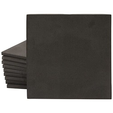 Bright Creations Black Dense Foam Squares 10Pack 96 x 96 In 3mm Thick EVA Sheets Craft Foam Sheets for Cosplay Custom Art