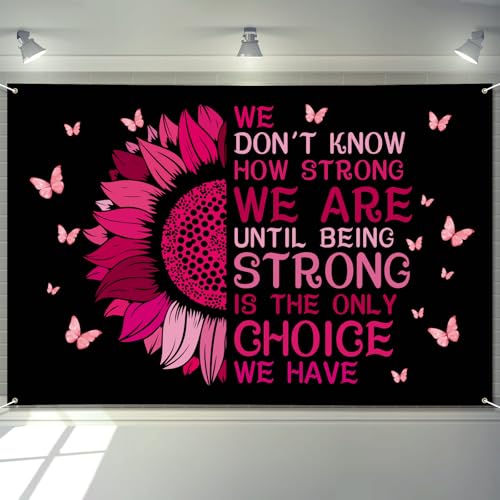 arosche Arosche Breast Cancer Awareness Month Banner 72 X 48 Decorations Sunflower Inspiring Wor