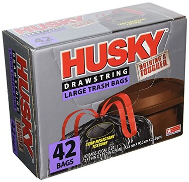Poly-America POLY AMERICA HK33DS042B Drawstring Black Garbage Bag 42 Count 33 Gallon