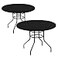 LUSHVIDA Round Waterproof Table Cover Elastic Vinyl Fitted Tablecloth Elastic Edged Plastic Table Cloth Black 2PCS Best for Up to 3644 Round