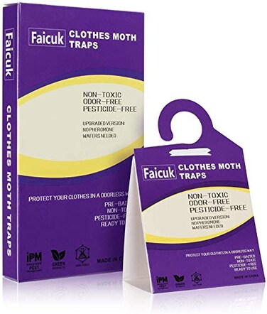 Faicuk 12Pack Clothes Moth Traps with Pheromone Attractant for Closet and Carpet