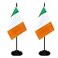 BCLin Ireland Desk Flag Set 2 Pack Irish Table Office Flags Small Mini Desktop Flag With 12 Solid Black Pole Black Base Miniature Desktop Flag