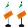 BCLin Ireland Desk Flag Set 2 Pack Irish Table Office Flags Small Mini Desktop Flag With 12 Solid Black Pole Black Base Miniature Desktop Flag