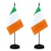 BCLin Ireland Desk Flag Set 2 Pack Irish Table Office Flags Small Mini Desktop Flag With 12 Solid Black Pole Black Base Miniature Desktop Flag