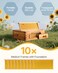 VEVOR 10 Frame Medium Super Bee Hive Box Bee Box Dipped in 100 Beeswax Langstroth Beehive Kit with 10 Frames and Foundations and Transparent Acrylic Windows for Beekeeping Supplement
