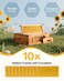 VEVOR 10 Frame Medium Super Bee Hive Box Bee Box Dipped in 100 Beeswax Langstroth Beehive Kit with 10 Frames and Foundations and Transparent Acrylic Windows for Beekeeping Supplement