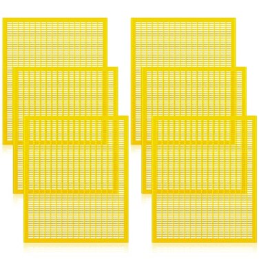 Yinkin 6 PCS Plastic Queen Excluder Queen Bee Excluder Bee Hive for Beekeeping and Separating Queen Bees from Honey Yellow10 Frame