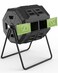EJWOX 2021 Upgraded Tumbling Composter with Compost Thermometer Dual Chamber Garden Compost Bin43 Gal Green