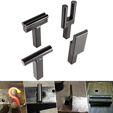 E-cowlboy 1 Inch Blacksmith Anvil Hardy Tool Set Hot Cut Creasing Tool Stake Bottom Fuller Turning Bending Scrolling Fork