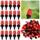 RimCereal 80 Pcs 14 Inch Drip Irrigation Kit Drip Emitters with 360 Adjustable Spray Pattern Pom Material Water Saving Solution for Garden Agricultural and Patio Misting SystemsSingle Barb