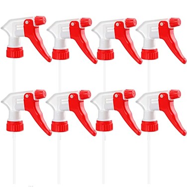 Hethyo Spray Bottle Nozzles Plastic Heavy Duty Trigger Spray Nozzle 8Pcs Replacement Head Leak Proof Water Bottle Spray Nozzles Adjustable Head Sprayer