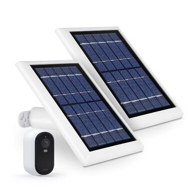 Wasserstein Solar Panel Compatible with Arlo Essential 2K Outdoor Security Camera 2nd Gen XL 2nd Gen Essential Spotlight Camera NOT Included 2Pack White