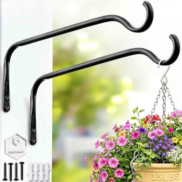 Lifyzoon 12 Inch Plant Hanger Brackets 2 Pack Metal Hanging Wall Hooks