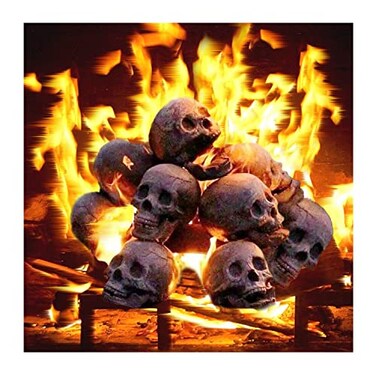 YTCPMHEA 2022 New Terrifying Human Skull Fire Pit Fireproof Imitated Human Skull Ceramic Durable Reusable Fire Pit Skulls Halloween Skulls Shaped Fire Stones for Fire Pits Bonfire Campfire Fireplaces