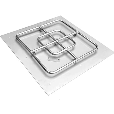 onlyfire Stainless Steel Square Fire Pit Flat Pan with Burner Ring Assembly 18Inch