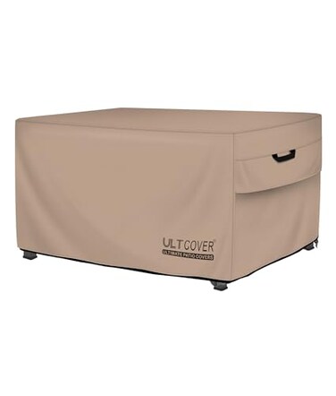 ULTCOVER Rectangular Gas Fire Pit Table Cover 52x34 inch Waterproof Heavy Duty Firepit Cover