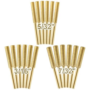 Biggun 18pcs High Hardness Titanium Plated Chainsaw Sharpener Bits for Chain Including 532x 6 316x 6 732x 6pcs