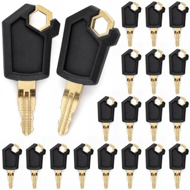 QWORK Equipment Keys 20 Pack Replacement Keys Compatible with Caterpillar