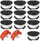 CALU LUKY 0065 Line String Trimmer Autofeed Replacement SpoolAF100 Line String Trimmer 30ft Weed Eater Spool Replacement Spool for String Trimmer for Black and Decker Models 10 Spools2 Caps12 Pack