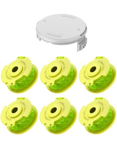 Eventronic Weed Wacker String Compatible with Ryobi One Plus AC80RL3 008 String Trimmer Refill LineWeed Eater String Compatible with Ryobi 18V 24V 40V Trimmers6 Replacement Spools 1 Trimmer Cap