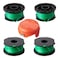 Eyoloty SF080 Trimmer Replacement Spools Compatible with Black Decker SF080BKP GH3000 GH3000R LST540 LST540B Weed Eater 20ft 0080 Edger Refills with 90583594 Cover Cap 4 Spool 1 Cap