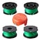 Eyoloty SF080 Trimmer Replacement Spools Compatible with Black Decker SF080BKP GH3000 GH3000R LST540 LST540B Weed Eater 20ft 0080 Edger Refills with 90583594 Cover Cap 4 Spool 1 Cap