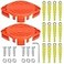 Eyoloty 2 Pack AF100 Polycarbonate Replacement Head Blades Compatible with Black Decker GH912 GH900 GH600 GH400 GH500 String Trimmerswith 12 Pack Flexible Replacement Blades Screw Parts 21 Pack
