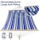 SUNCREAT Hammocks Quilted Fabric Hammock Double Hammock with Spreader Bar Soft Pillow Max 475lbs Capacity Blue Stripes