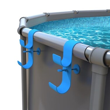 AquaJoyer Poolside Pool Leaf Skimmer Net Holder Above Ground Pool Pole Hanger Above Ground Pool AccessoriesAdjustable Telescopic Pool Pole HooksPool Brush Hanger Tool Pool Equipment Patented