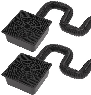 YOTODY 2 Pack Gutter Downspout ExtensionsCatch Basin Low Profile Downspout Extender No Deep Dig Catch Basin Flexible Pipe Extension to 51ft Protect House Foundation