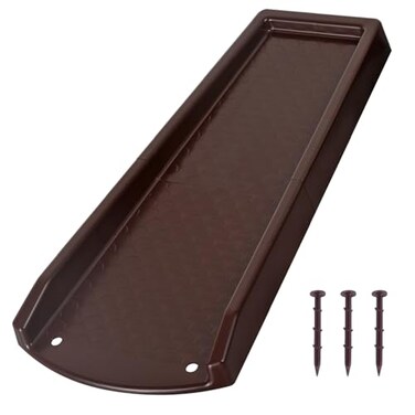 plusgutter Rain Gutter Downspout Splash Block Gutter Downspout Extensions for Water Drainage 24 Gutter Splash Guards Downspout Extender Fixable Down spout Drain Trays with PE Nails1 Pack Brown