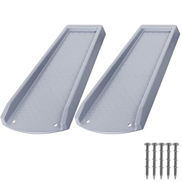 plusgutter Rain Gutter Downspout Splash Block Gutter Downspout Extensions for Water Drainage 24 Gutter Splash Guards Downspout Extender Fixable Down spout Drain Trays with PE Nails2 Pack Gray