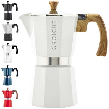 GROSCHE White Milano Stovetop Espresso Maker 6 cup