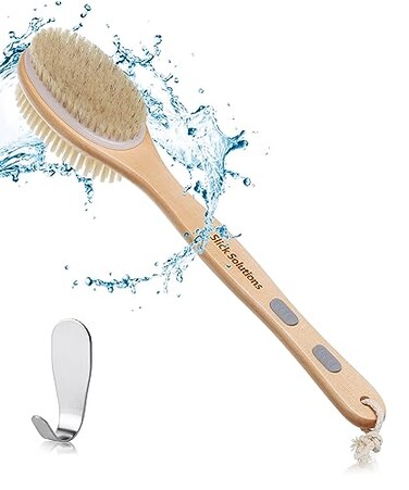 Slick Solutions Slick Shower Brush Double Sided Shower Brush Back Scrubber Bath Brush Back Brush Back Brush Long Handle for Shower Shower Brushes for Your Back Bath Brush Long Handle for Shower
