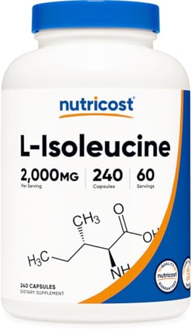 Nutricost LIsoleucine 2000mg Per Serving 240 Capsules 60 Servings