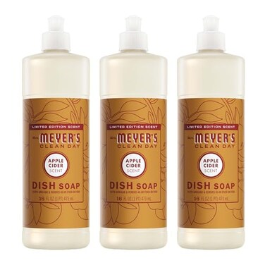 Mrs. MEYER'S MRS MEYERS CLEAN DAY Liquid Dish Soap Apple Cider Scent 16 Fl Oz Bottle 3 Pack