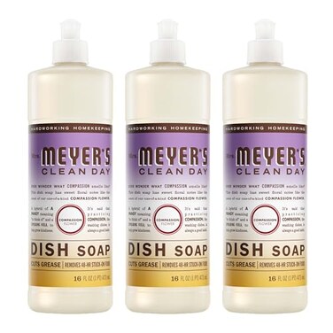 Mrs. MEYER'S MRS MEYERS CLEAN DAY Liquid Dish Soap Compassion Flower Scent 16 Fl Oz Bottle 3 Pack