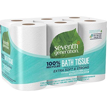 Seventh Generation Bathroom Tissue 4 x 4 White 12 per Pack