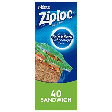 Ziploc Sandwich Bags Easy Open Tabs 40 Count