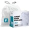 Plasticplace Custom Fit Trash Bags Compatible with simplehuman Code F 100 Count White Drawstring Garbage Liners 65 Gallon 25 Liters 2175 x 20